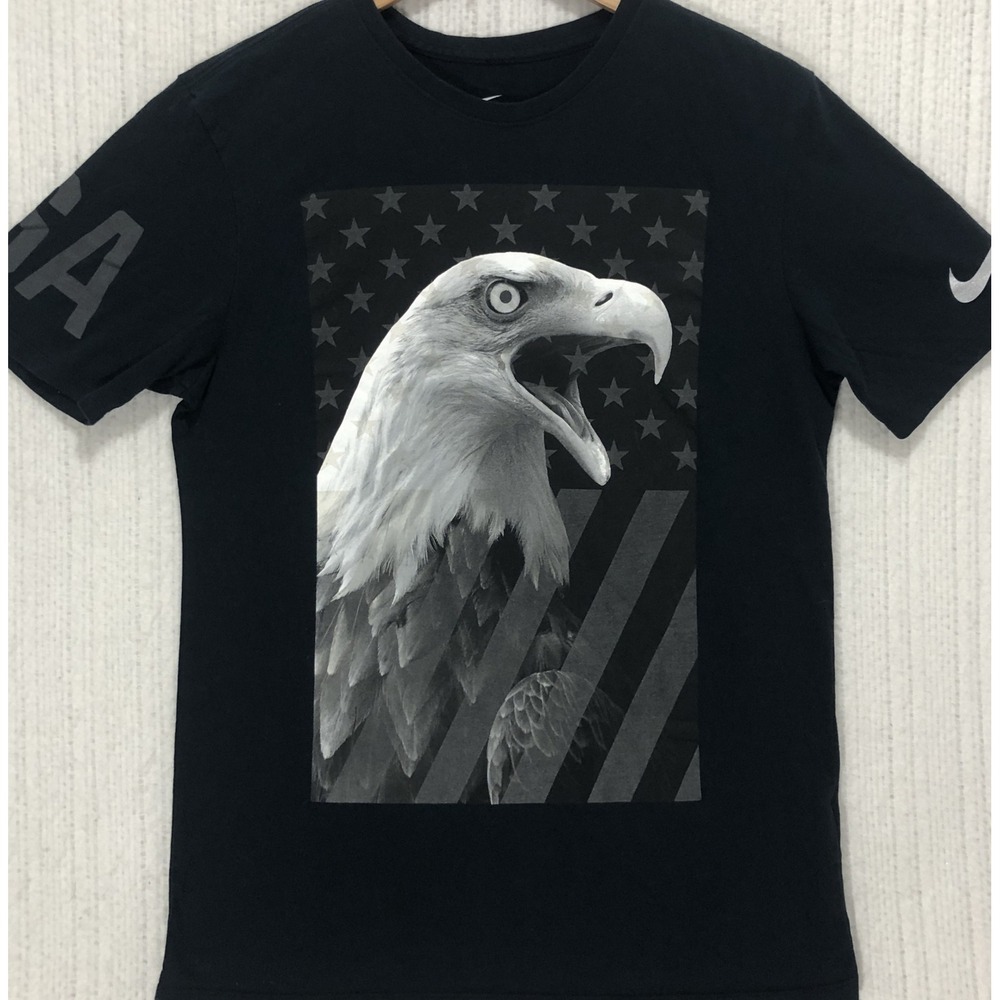 Nike Mens USA Olympic Team Bald Eagle Graphic T-Shirt Black Short Sleeve M